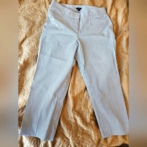 Ann Taylor Black and White Striped Capri Pants